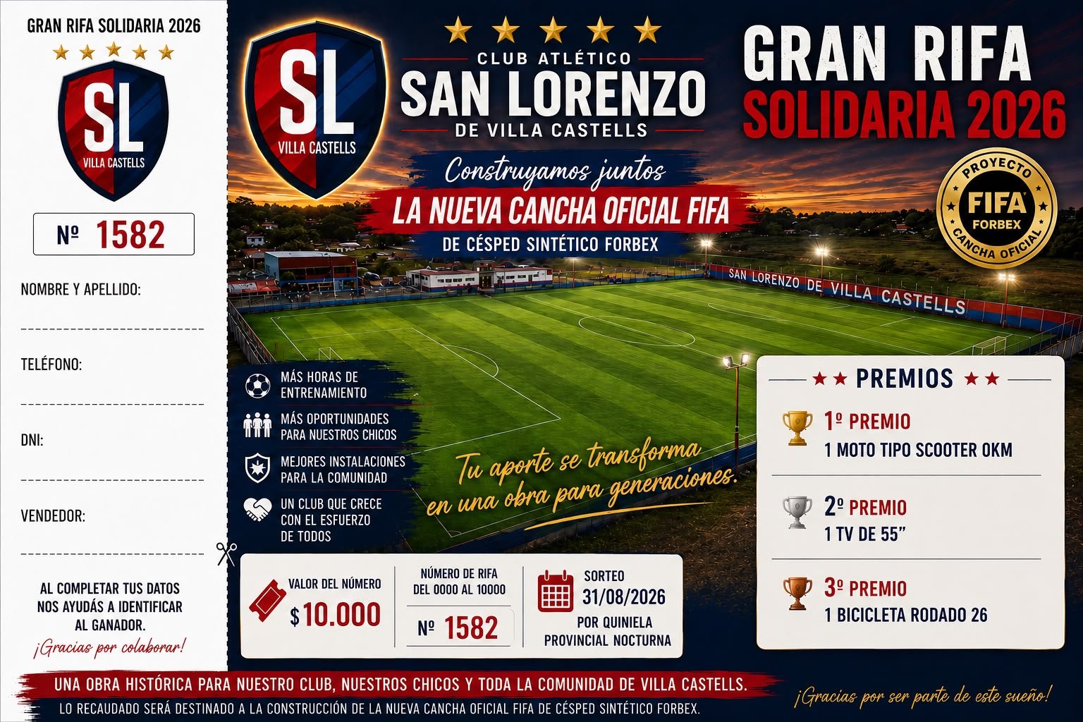 Gran Rifa Solidaria 2026 · San Lorenzo de Villa Castells